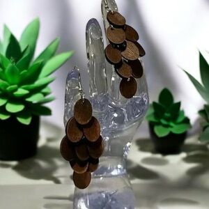 $6 Add-On 💎Vintage Wooden Earrings with Teardrop Design